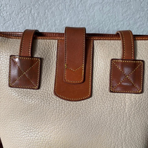 Vintage Dooney & Bourke AWL Pebble Leather Tote Bone Tan‎ Duck Bag - Picture 14 of 16
